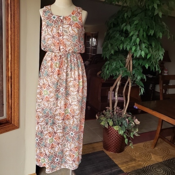 Enfocus Studio Sleeveless Vibrant Print Dress 6 - Picture 1 of 5